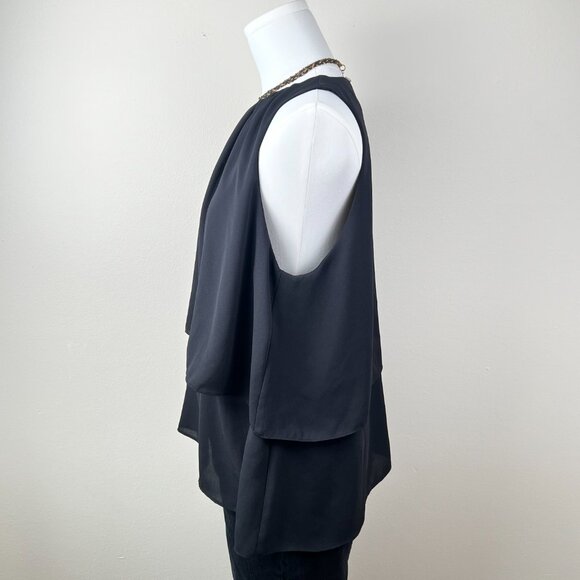 H by HALSTON Women's Flowy Double Layered Tank - Picture 4 of 12